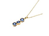 Lab Created Blue Sapphire 18k Yellow Gold Over Sterling Silver September Birthstone Pendant 3.88ctw