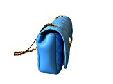 Versace Medusa Nappa Quilted Blue Leather Chain Crossbody