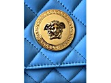 Versace Medusa Nappa Quilted Blue Leather Chain Crossbody
