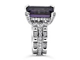 Judith Ripka 7.78ctw Amethyst And 1.26ctw Bella Luce Rhodium Over Sterling Silver Ring
