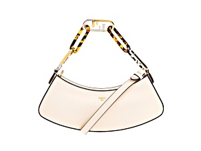 Fendi O'Lock Swing Ivory Calfskin Leather Shoulder Bag