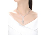 Rhodium Plated over Sterling Silver with Clear Cubic Zirconia Accent Tongue Buckle Necklace