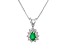 0.35ctw Pear Shape Emerald and Round Diamond Pendant 14k White Gold