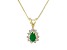 0.35ctw Pear Shape Emerald and Round Diamond Pendant 14k Yellow Gold
