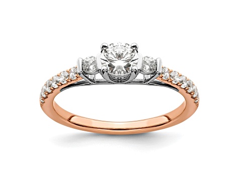 14K Two-tone Lab Grown Diamond VS/SI GH, Complete Engagement Ring 0.71ctw
