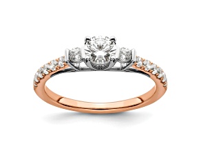 14K Two-tone Lab Grown Diamond VS/SI GH, Complete Engagement Ring 0.71ctw