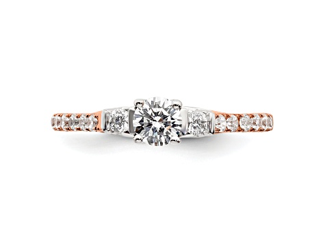 14K Two-tone Lab Grown Diamond VS/SI GH, Complete Engagement Ring 0.71ctw