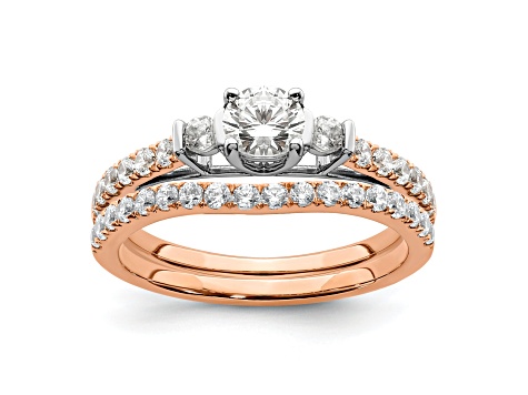 14K Two-tone Lab Grown Diamond VS/SI GH, Complete Engagement Ring 0.71ctw