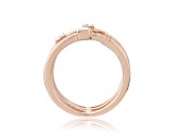 White Topaz and White Sapphire 14K Rose Gold Over Sterling Silver Multi-Row Open Design Band Ring