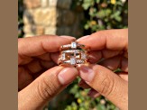 White Topaz and White Sapphire 14K Rose Gold Over Sterling Silver Multi-Row Open Design Band Ring