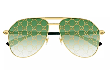 Picture of Gucci Gold Tone and Black Marble Frame/ Green and Pink Logo Lens Sunglasses