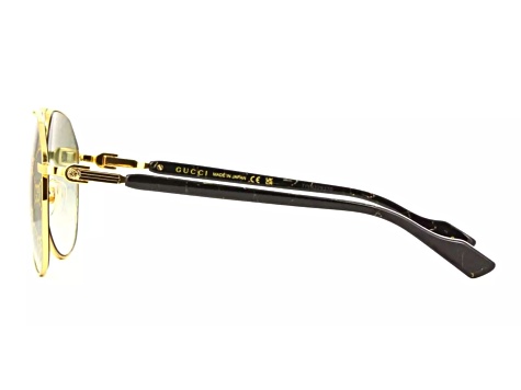 Gucci Gold Tone and Black Marble Frame/ Green and Pink Logo Lens Sunglasses