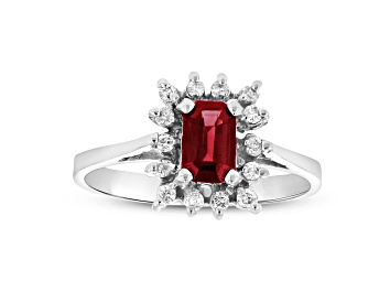 Picture of 0.70ctw Ruby and Diamond Ring in 14k White Gold
