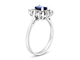 0.70ctw Sapphire and Diamond Ring in 14k White Gold