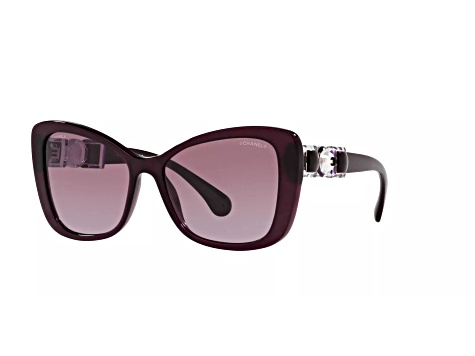 Chanel Red Burgundy Frame Pearl Logo/Red Gradient Lens Sunglasses