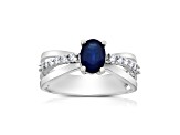 1.00ctw Sapphire and Diamond Ring in 14k White Gold