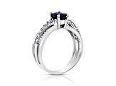 1.00ctw Sapphire and Diamond Ring in 14k White Gold