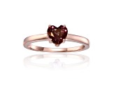 Heart Shape Lab Created Alexandrite 14K Rose Gold Over Sterling Silver Solitaire Ring, 1.00ct