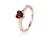 Heart Shape Lab Created Alexandrite 14K Rose Gold Over Sterling Silver Solitaire Ring, 1.00ct