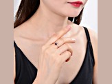 Heart Shape Lab Created Alexandrite 14K Rose Gold Over Sterling Silver Solitaire Ring, 1.00ct