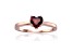 Heart Shape Garnet 14K Rose Gold Over Sterling Silver Solitaire Ring, 1.00ct