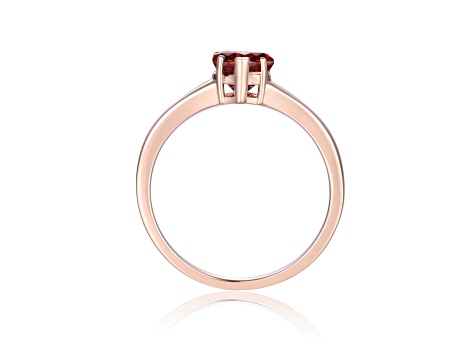 Heart Shape Garnet 14K Rose Gold Over Sterling Silver Solitaire Ring, 1.00ct