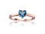 Heart Shape London Blue Topaz 14K Rose Gold Over Sterling Silver Solitaire Ring, 1.00ct