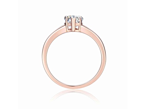 Heart Shape Moissanite 14K Rose Gold Over Sterling Silver Solitaire Ring, 0.80ct