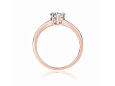 Heart Shape Moissanite 14K Rose Gold Over Sterling Silver Solitaire Ring, 0.80ct