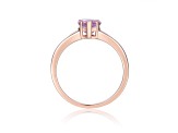 Heart Shape Amethyst 14K Rose Gold Over Sterling Silver Solitaire Ring, 0.85ct