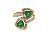 1.49Ctw Emerald with 0.52Ctw Diamond Ring in 14K YG