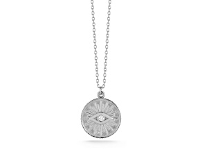 Bellissima Gold 14K White Gold Diamond Evil Eye Medallion Necklace