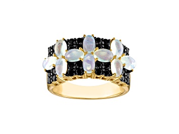 Picture of White Opal 14K Yellow Gold Plated Silver Ring 2.78ctw