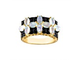 White Opal 14K Yellow Gold Plated Silver Ring 2.78ctw