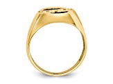 14K Yellow Gold Men's Diamond and Black Onyx DAD Ring