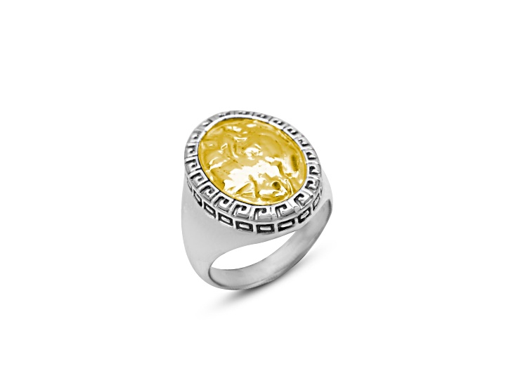 Silver Treasures By Samuel B. Sterling Silver And 18k Yellow Gold Horse Ring