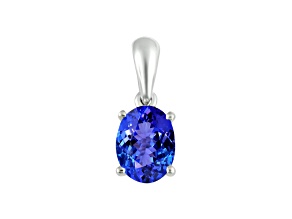 14K White Gold Oval Tanzanite Pendant 1.1ctw