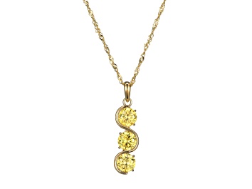 Picture of Yellow Cubic Zirconia 18k Yellow Gold Over Sterling Silver November Birthstone Pendant 5.98ctw