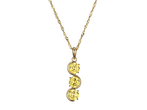 Yellow Cubic Zirconia 18k Yellow Gold Over Sterling Silver November Birthstone Pendant 5.98ctw