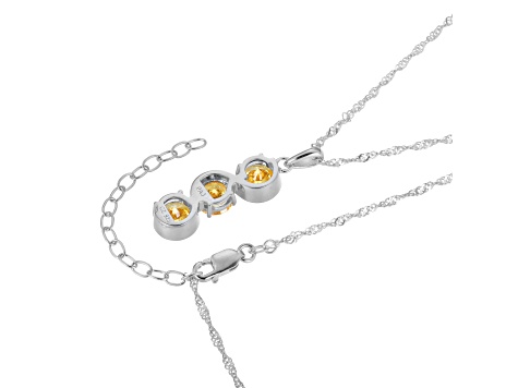 Yellow Cubic Zirconia Platinum Over Sterling Silver November Birthstone Pendant 5.98ctw