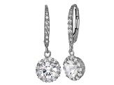 Lab Created White Sapphire Sterling Silver Dangle Earrings 2.52ctw