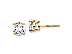 14K Yellow Gold Certified Lab Grown Diamond 2ct. VS/SI GH+, Screw Back Earrings