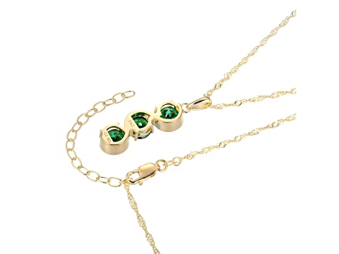 Green Cubic Zirconia 18k Yellow Gold Over Sterling Silver May Birthstone Pendant 5.84ctw