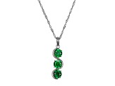 Green Cubic Zirconia Platinum Over Sterling Silver May Birthstone Pendant 5.84ctw