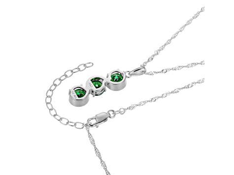 Green Cubic Zirconia Platinum Over Sterling Silver May Birthstone Pendant 5.84ctw