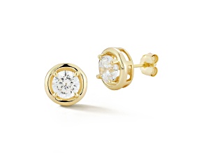 Rachel Zoe 14K Yellow Gold Over Sterling Silver Puffed Round Studs with Cubic Zirconia