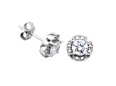 White Cubic Zirconia Rhodium Over Sterling Silver Earrings 1.80ctw
