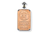 Silver Treasures By Samuel B. 1oz Copper Statue Of Liberty Ingot with Sterling Silver/18k Gold Frame