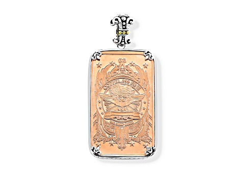 Silver Treasures By Samuel B. 1oz Copper Statue Of Liberty Ingot with Sterling Silver/18k Gold Frame
