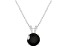 8mm Round Black Onyx With Diamond Accents Rhodium Over Sterling Silver Pendant with Chain